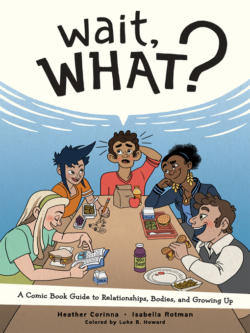 Book jacket for Wait, what? a comic book guide to relationships, bodies, and growing up